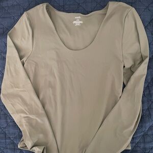 Nuuds Dark Olive Scoop Neck Bodysuit